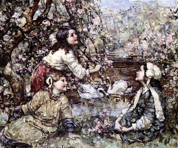 By The Burn by Edward Atkinson Hornel