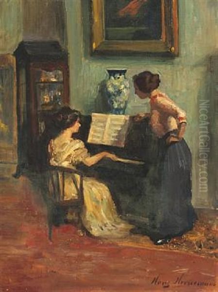 Interior With Two Ladies At A Piano - view 1