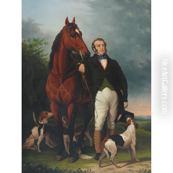 The Earl Of Sefton With Hounds - view 1