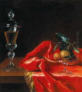 Clementines In A Glass Bowl And A Glass Jug by Johan Hoerner