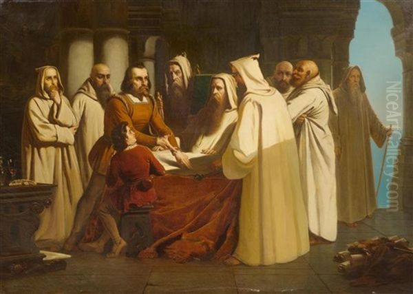 Christopher Columbus Amongst The Monks - view 1