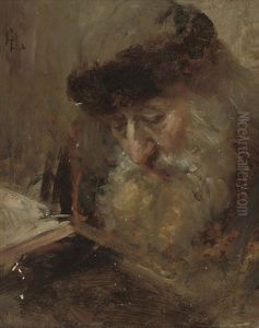 A Rabbi Reading The Torah by Leopold Horowitz