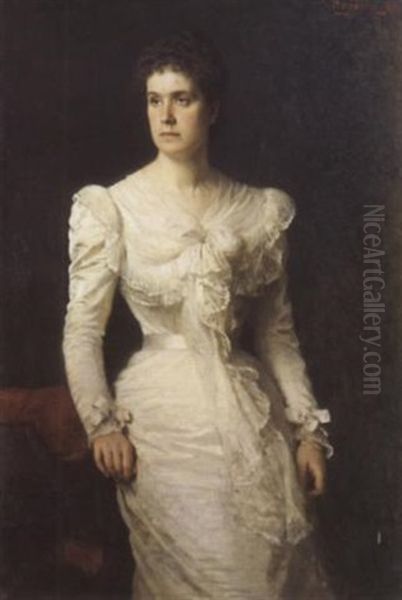 Portrat Einer Dame Im Weissen Kleid - view 1