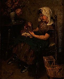 Lekande Flicka by Henricus Mattheus Horrix