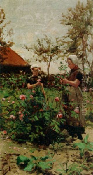 Zeeland Girls In A Rose Garden - view 1