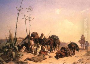 Mittagruhe In Algier by Theodor Horschelt