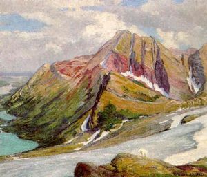 Goats On Grinnell Glacier by Robert Bruce Horsfall
