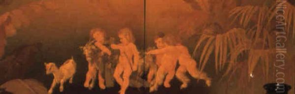 A Goat Carrying Grapes Surrounded By Three Children, Two Fawns And A Lamb - view 1