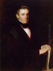 Portrait Of John Baptist Cramer In A Black Gown And Red Waistcoat, Resting His Hands On A Folio Of Sheet Music, In An Interior by John Callcott Horsley