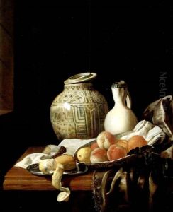 Banketje. Fruchtestilleben Mit Hollandischen Fayencegefassen Und Einer Wan-li-schale by Gerrit Willemsz Horst