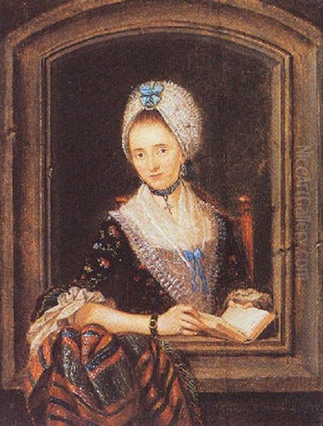 A Lady Reading A Book In A Window (mrs. Herder?) - view 1