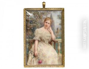 A Lady Seated On A Terrace by Harriet Hutchinson Horton