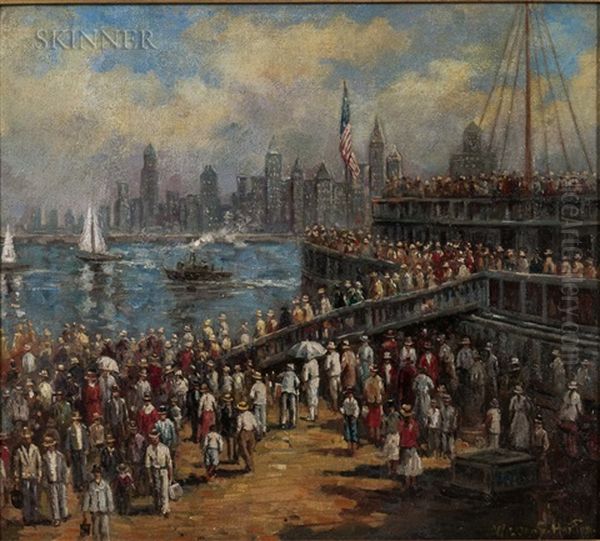 Departing The Ferry, New York - view 1