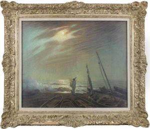 Pierrot Declaiming To The Waves (pierot At The Beach) by William Samuel Horton