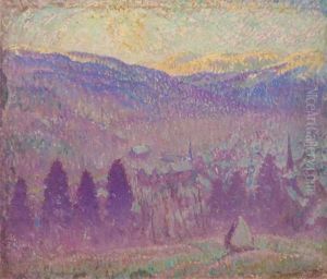 Village In Switzerland by William Samuel Horton