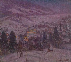 Gstaad, Switzerland At Night