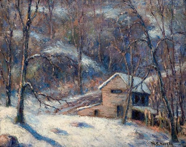 Winter Scene With House - view 1