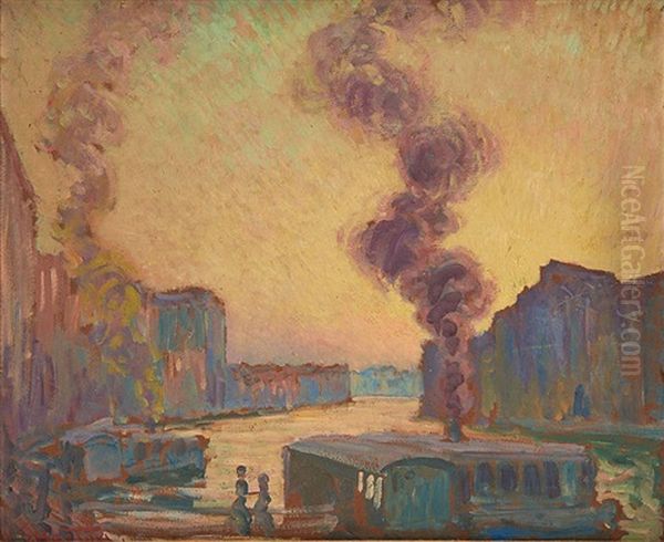 Vaporetto Accostant A Venise - view 1