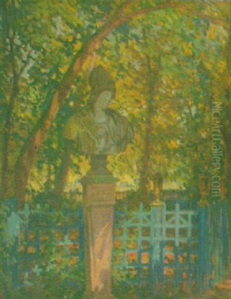 Sunlit Bust In A Garden - view 1