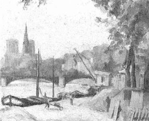 Paris Les Berges De La Seine Et Notre-dame by William Samuel Horton