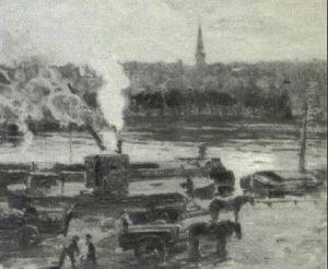 Industrial Scene On The Seine by William Samuel Horton