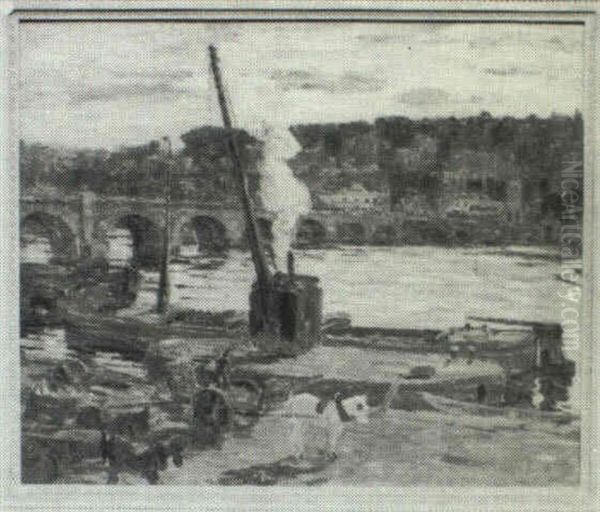 Industrial Barge On The Seine - view 1