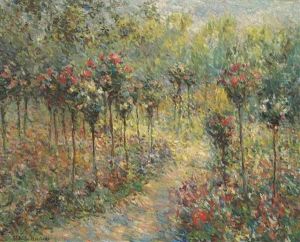 Chemin Dans Le Jardin Aux Rosiers