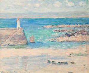Phare Et Rochers En Bord De Mer by Blanche Hoschede-Monet