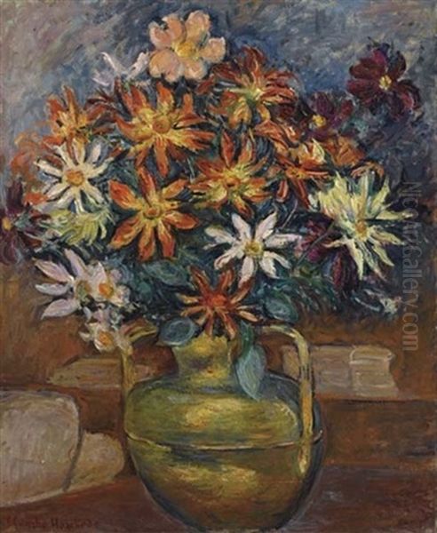 Fleurs Dans Un Vase De Cuivre - view 1