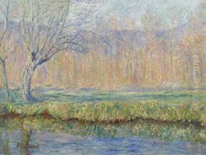 Die Ufer Der Ept In Giverny by Blanche Hoschede-Monet