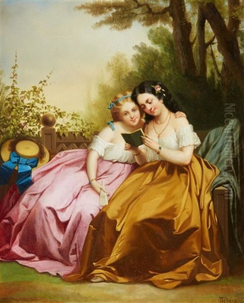 Two Girls Reading - view 1