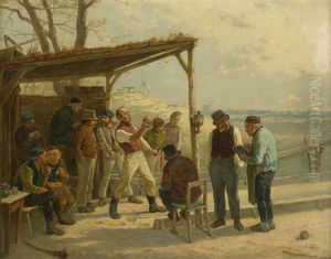 Auf Der Kegelbahn by Theodor Hosemann