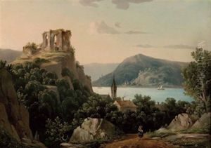 Rhein- Oder Mosellandschaft by Theodor Hosemann