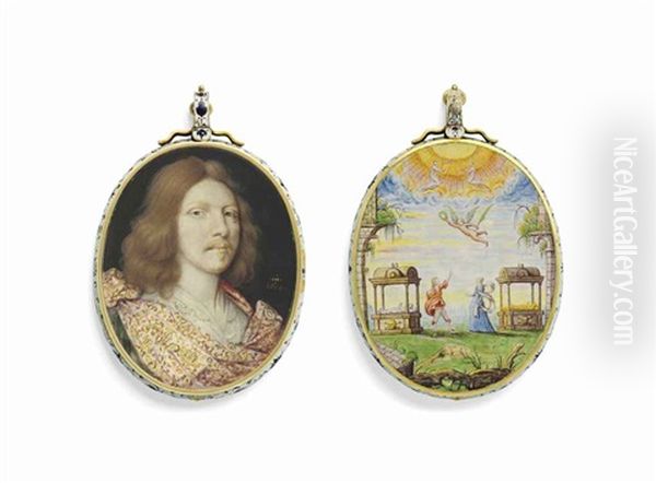 Sir Charles Lucas Of Colchester (1612/13-1648), In White Shirt, Gold Embroidered Red Sash Draped Across His Chest, Auburn Hair And Moustache - view 1