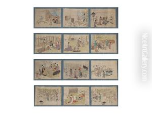 Figure Of Downtown (consisting Of 12 Pictures) by Eishi Hosoda