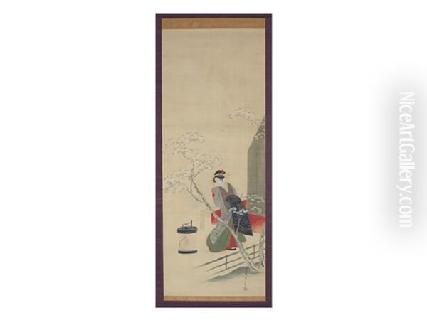 Oiran With A Cherry Tree - view 1