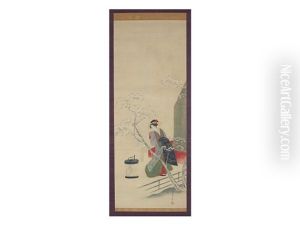 Oiran With A Cherry Tree by Eishi Hosoda