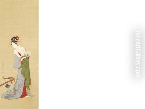 Courtesan At Leisure by Eishi Hosoda