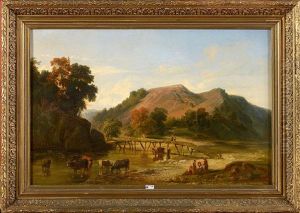 Paysage Montagneux Anime by Edouard Jean Marie Hostein