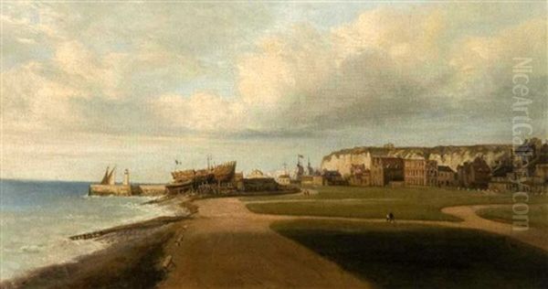 Vue Du Port Et La Ville De Dieppe - view 1
