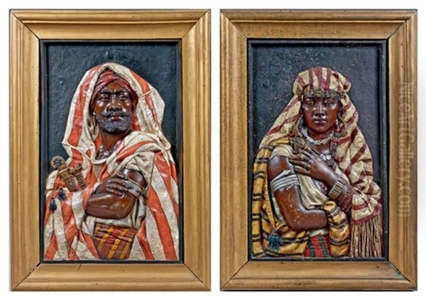 Deux Plaques D'un Couple De Maures En Buste (2 Works) - view 1