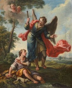 Two Scenes With Tobias And The Angel (2 Works) by Johann Samuel Hoetzendorf