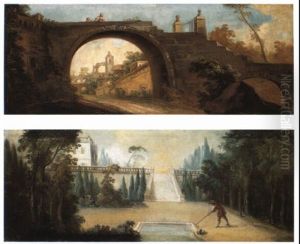 Street Scene With Women On An Arched Bridge Street Scene With Women On An Arched Bridge