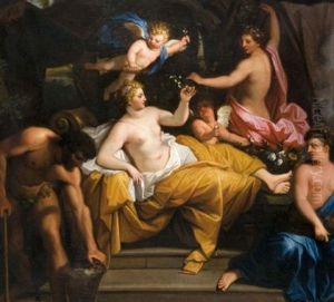 Allegorie Avec Une Figure Feminine Allongee Pouvant Representer La Purete A Qui L'on Tend Une Branche De Fleur D'oranger
