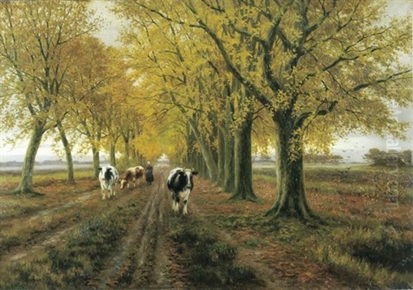 Vaches Dans Une Allee - view 1