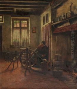 Femme Au Rouet by Henri Houben