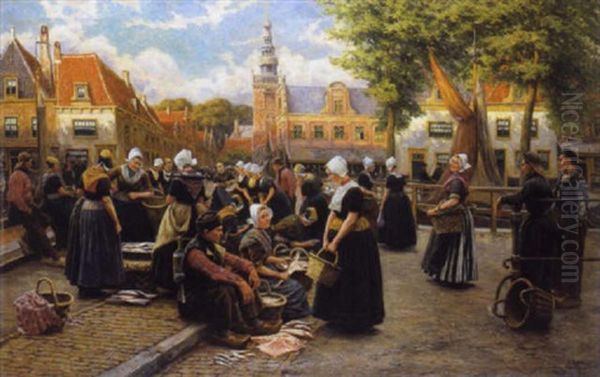 Marktafereel Met Visverkopers Op Walcheren - view 1