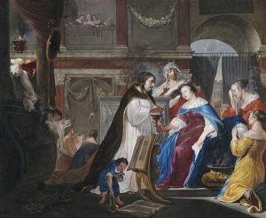 Die Trauerfeier Der Konigin Artemisia Fur Konig Mausolos by Arnold Houbraken