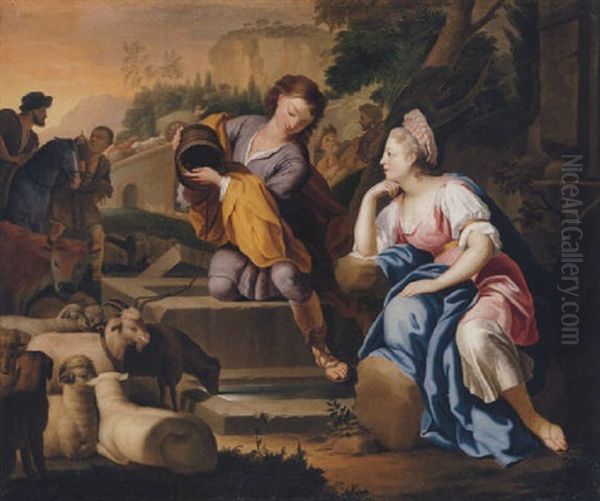 Eliezer And Rebecca At The Well - view 1
