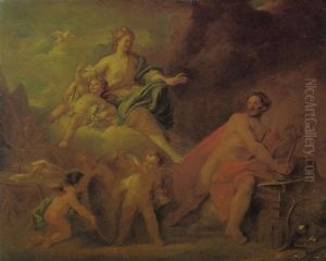Venus In Der Schmeid Des Vulkans by Arnold Houbraken
